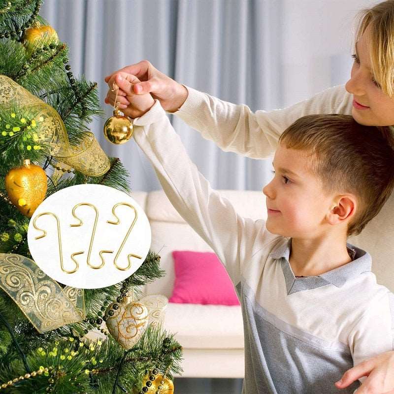 50pcs Christmas Ornament Metal S-Shaped Hooks Holders Christmas Tree Ball Pendant hanging Decoration - TheWellBeing4All