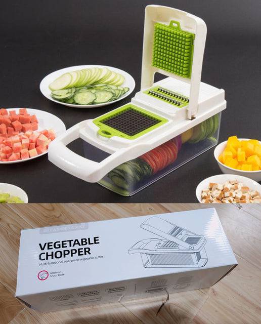 Multifunctional Vegetable Cutter Fruit Slicer Grater Cutter Peeler Potato Slicer Drain Basket Mandoline Tool - TheWellBeing4All