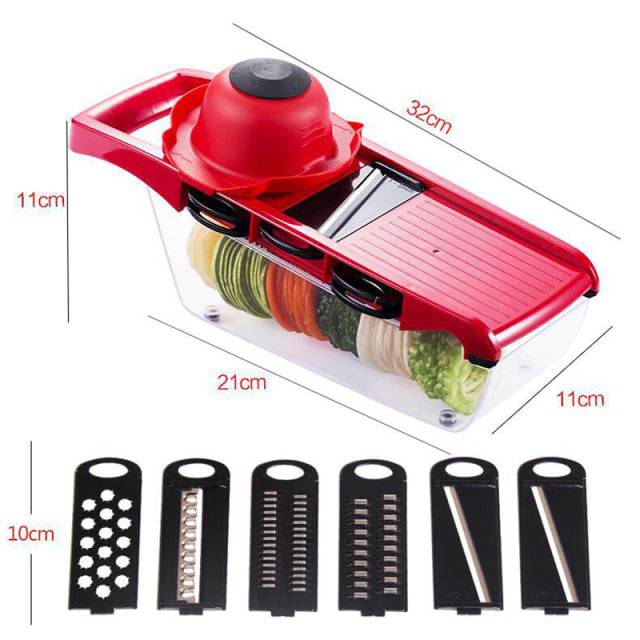 Multifunctional Vegetable Cutter Fruit Slicer Grater Cutter Peeler Potato Slicer Drain Basket Mandoline Tool - TheWellBeing4All