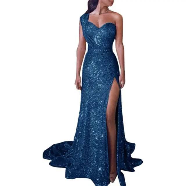 Elegant Abendkleider Long Evening Dresses Sexy One Shoulder Sleeveless Robe De Soiree Ever Pretty Formal Party Dress Prom Gowns - TheWellBeing4All