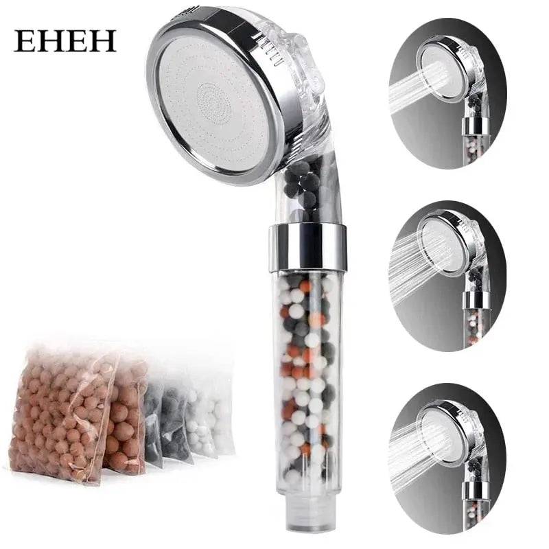 EHEH New Arrival 3 Modes SPA Shower Head High Pressure Saving Water Shower Nozzle Premium Bathroom Water Filter 4 Types - TheWellBeing4All