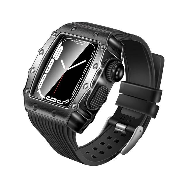 Stainless Steel Case and Band Combo for Apple Watch Series 7/6/5/4/3/SE - Quick Installation, Waterproof, and Adjustable - Classic Design for Any Occasion - Compatible with 41mm/44mm/45mm - TheWellBeing4All