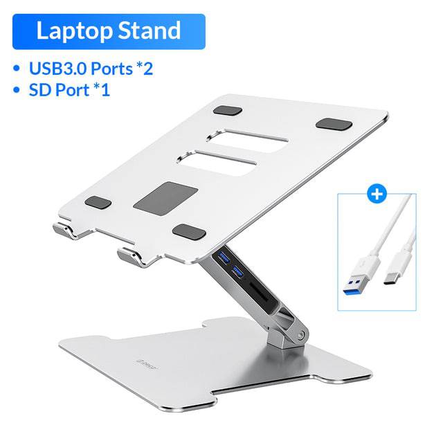 Foldable Laptop Stand Aluminum Notebook Riser Desktop Laptop Cooling Stand for MacBook &  Dell - TheWellBeing4All