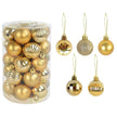 Box Rose Gold Plastic Christmas Balls Ornament 4cm Hang Pendant Ball Indoor New Year Xmas Tree Decor - TheWellBeing4All