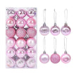 Box Rose Gold Plastic Christmas Balls Ornament 4cm Hang Pendant Ball Indoor New Year Xmas Tree Decor - TheWellBeing4All