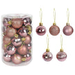 Box Rose Gold Plastic Christmas Balls Ornament 4cm Hang Pendant Ball Indoor New Year Xmas Tree Decor