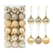 Box Rose Gold Plastic Christmas Balls Ornament 4cm Hang Pendant Ball Indoor New Year Xmas Tree Decor