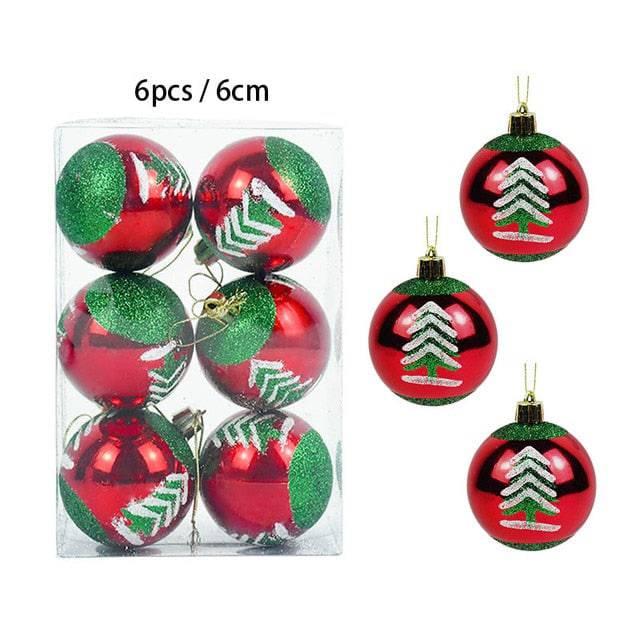 Box Rose Gold Plastic Christmas Balls Ornament 4cm Hang Pendant Ball Indoor New Year Xmas Tree Decor