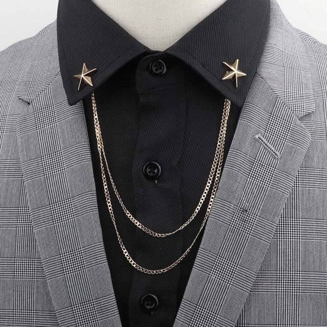 Man Suit Shirt Collar Tassel Chain - TheWellBeing4All