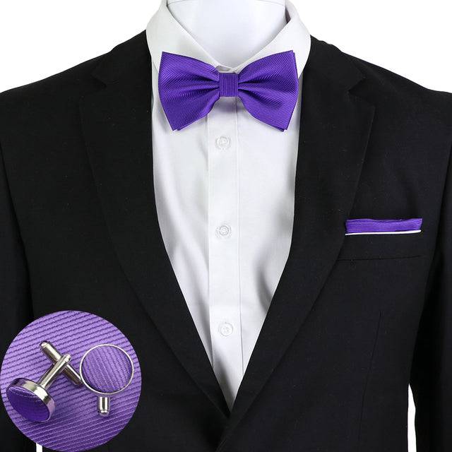 Solid Color Bow Tie Set - TheWellBeing4All