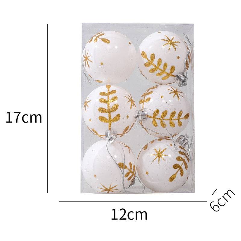 6Pcs Christmas Pendant Electroplating Candy Xmas Ball Christmas Tree Ornaments - TheWellBeing4All