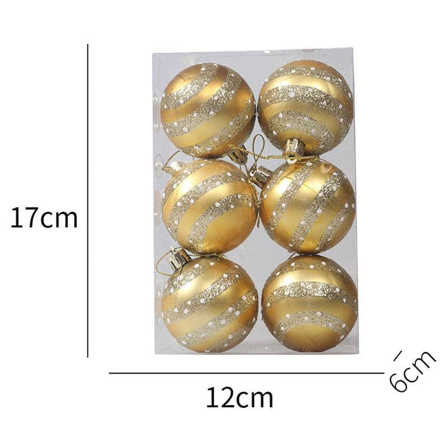 6Pcs Christmas Pendant Electroplating Candy Xmas Ball Christmas Tree Ornaments - TheWellBeing4All