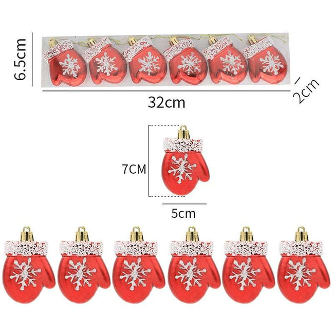 6Pcs Christmas Pendant Electroplating Candy Xmas Ball Christmas Tree Ornaments - TheWellBeing4All