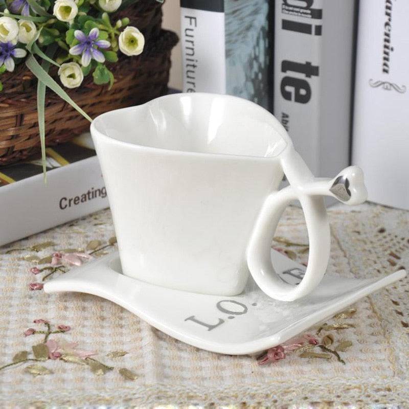 Creative Heart Shape Lover Coffee Mug 150ml Ceramic nice girl gift - TheWellBeing4All