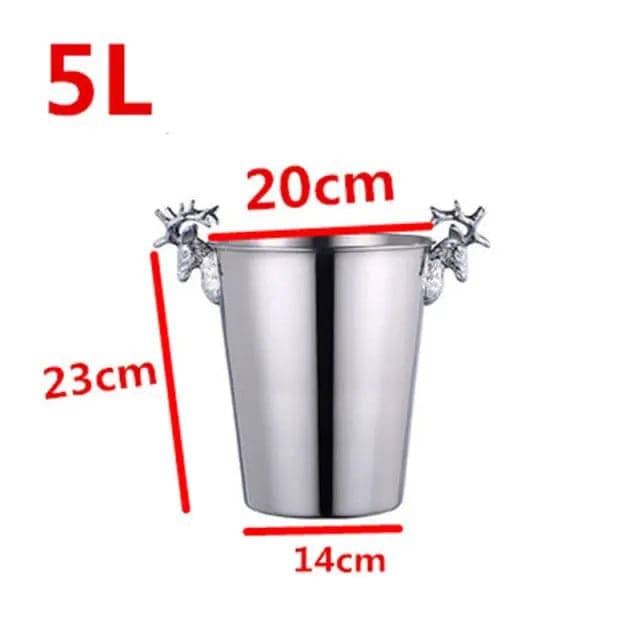 Ice Barrel Silver Gold gold European style champagne barrel deer head ice bucket - TheWellBeing4All