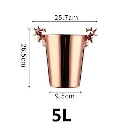 Ice Barrel Silver Gold gold European style champagne barrel deer head ice bucket - TheWellBeing4All