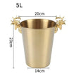 Ice Barrel Silver Gold gold European style champagne barrel deer head ice bucket - TheWellBeing4All