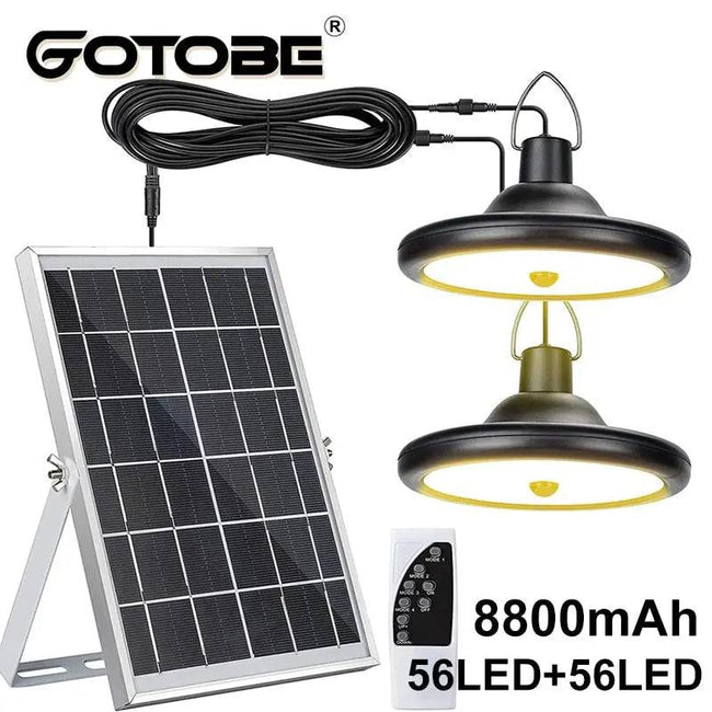 Upgraded 8800mAh Solar Outdoor Light Double Head 112 LED Motion Sensor Waterproof Solar Shed Light - TheWellBeing4All