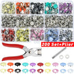 Metal Clothes Sewing Buttons Prong Ring Press Studs Snap Fasteners + Clip Pliers Sewing - TheWellBeing4All