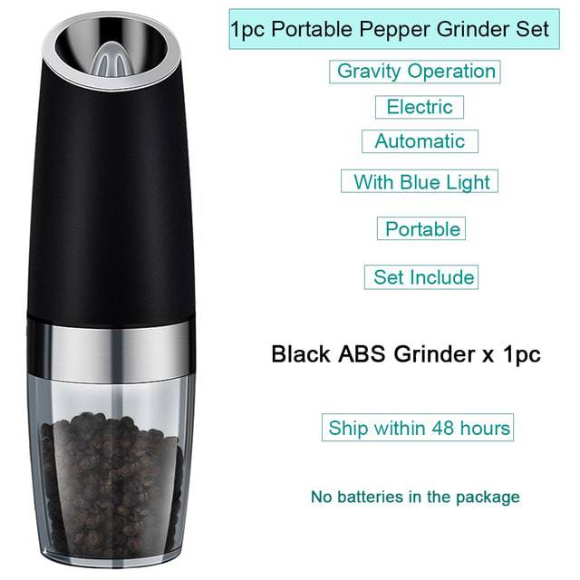 Automatic Salt Pepper Mill Grinder Electric Stainless Steel - TheWellBeing4All