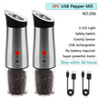 Automatic Salt Pepper Mill Grinder Electric Stainless Steel - TheWellBeing4All