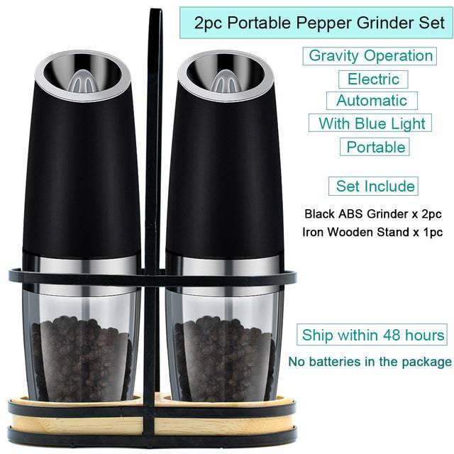 Automatic Salt Pepper Mill Grinder Electric Stainless Steel - TheWellBeing4All