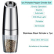 Automatic Salt Pepper Mill Grinder Electric Stainless Steel - TheWellBeing4All