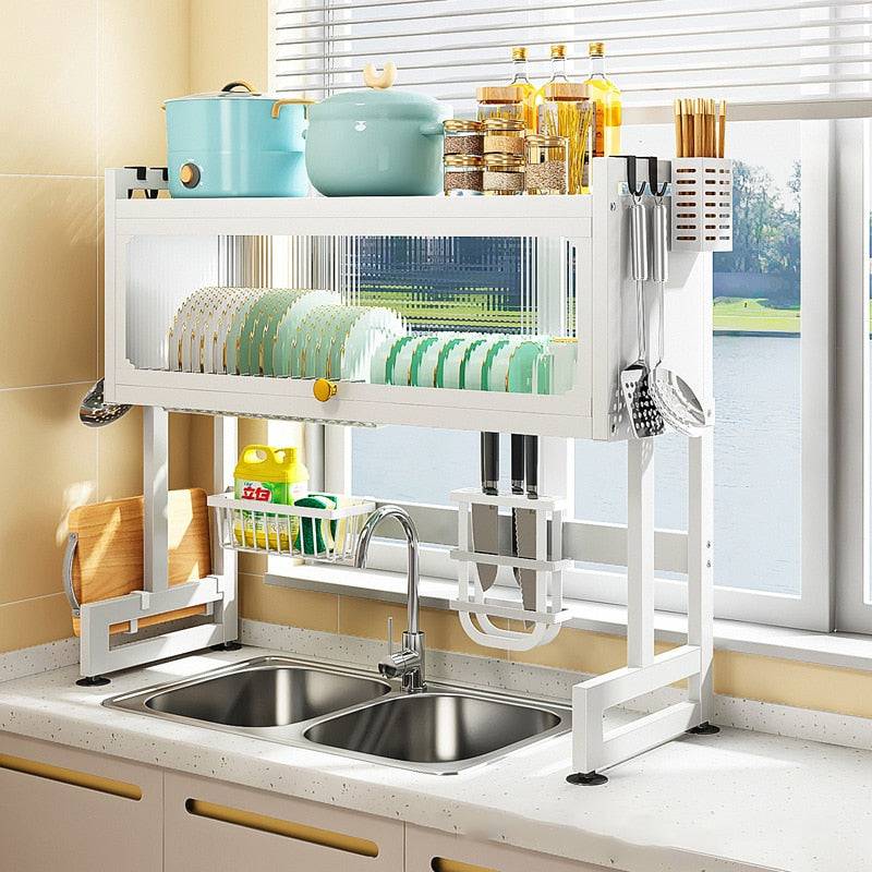 Dish Storage Rack With Organizer Kitchen Multi-function Dishwasher Rack Dish Rack Drain - TheWellBeing4All