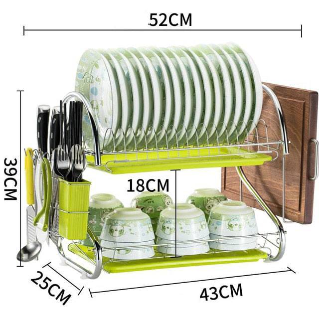 Dish Storage Rack With Organizer Kitchen Multi-function Dishwasher Rack Dish Rack Drain - TheWellBeing4All