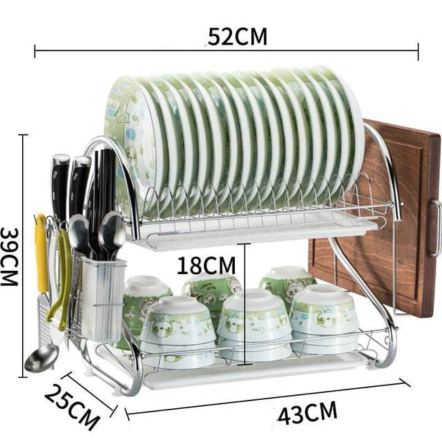 Dish Storage Rack With Organizer Kitchen Multi-function Dishwasher Rack Dish Rack Drain - TheWellBeing4All