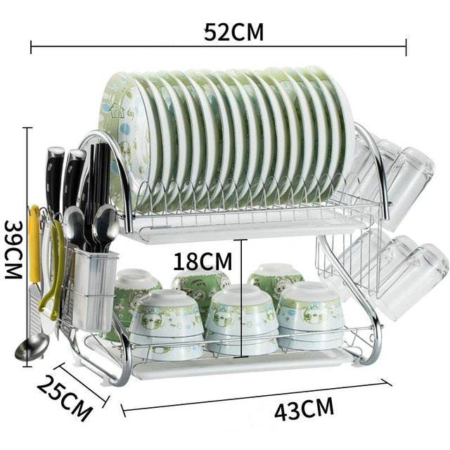 Dish Storage Rack With Organizer Kitchen Multi-function Dishwasher Rack Dish Rack Drain - TheWellBeing4All