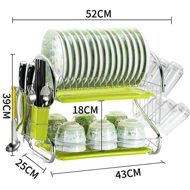 Dish Storage Rack With Organizer Kitchen Multi-function Dishwasher Rack Dish Rack Drain - TheWellBeing4All