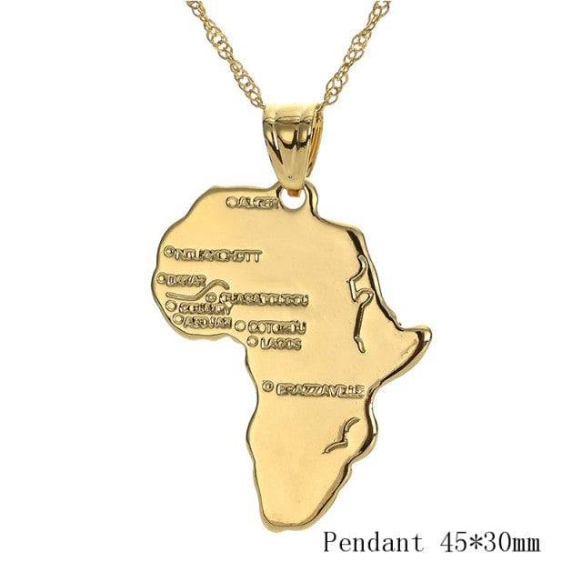 Africa country’s Map Pendant Necklace - TheWellBeing4All