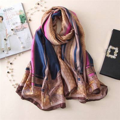 Scarves soft long print silk scarves lady shawl and wrap - TheWellBeing4All