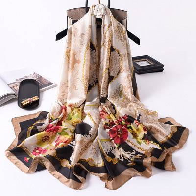 Scarves soft long print silk scarves lady shawl and wrap - TheWellBeing4All