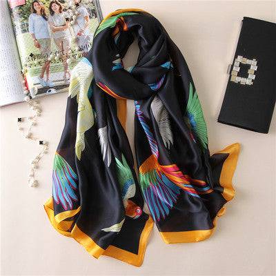 Scarves soft long print silk scarves lady shawl and wrap - TheWellBeing4All