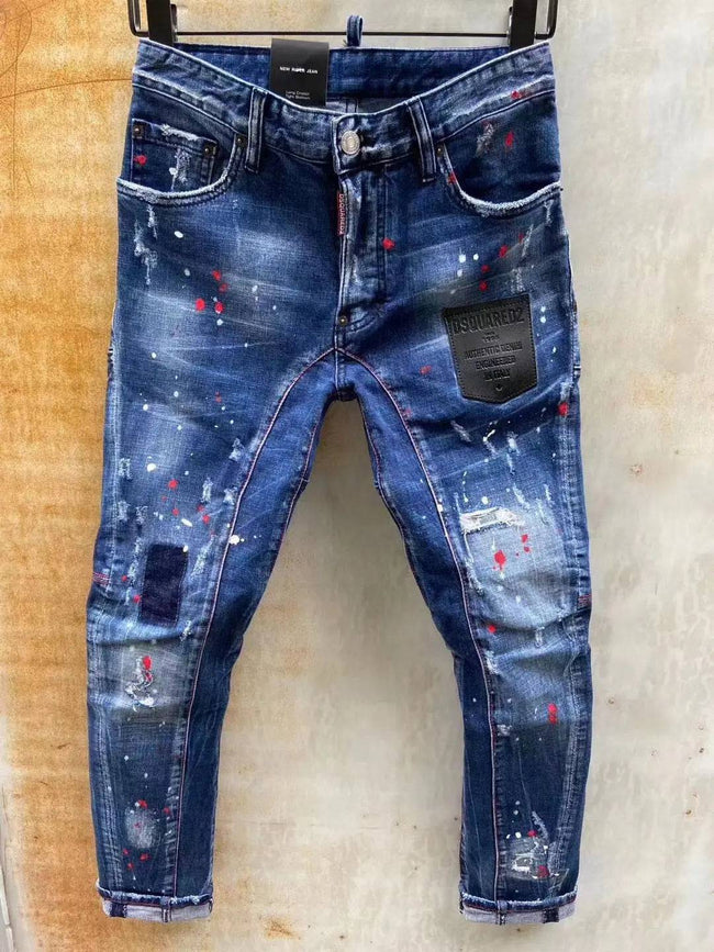 Ripped Paint Dot Jeans For Men - TheWellBeing4All