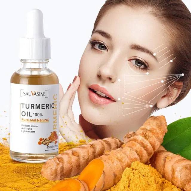 Turmeric Lemon Oil Skin Glow To Lightening Acne Dark Patches, Acne Bright Skin Dark Spot Corrector Face Whitening Serum - TheWellBeing4All