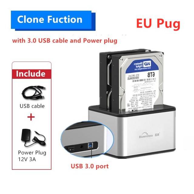 Reading Speeds Dual Bay Hdd Sata Docking Station Usb 3.0 External Hard Drive Case High Quality Hdd 2.5 Aluminum Hdd Dock Box - TheWellBeing4All