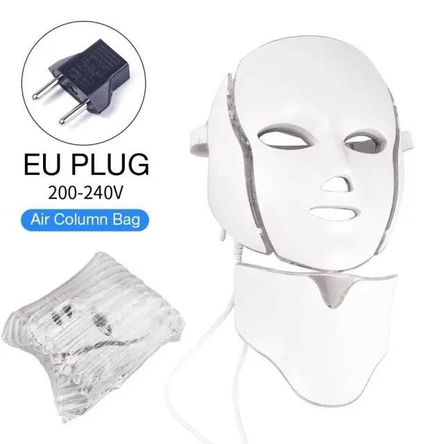 Air Bag-7 Colors Light LED Facial Mask With Neck Skin Rejuvenation Face Care Treatment Beauty Anti Acne Therapy Whitening - TheWellBeing4All