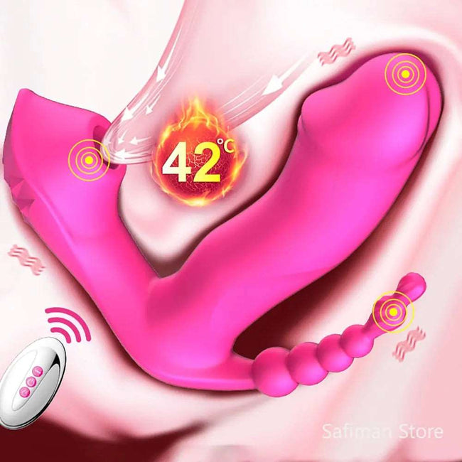 3 in 1 Suck Vibrator Model 7 Oral Suck Clitoral Stimulator Sexual Vagina Anal Vibrator Female Remote Control Wearable Sex Toy - TheWellBeing4All