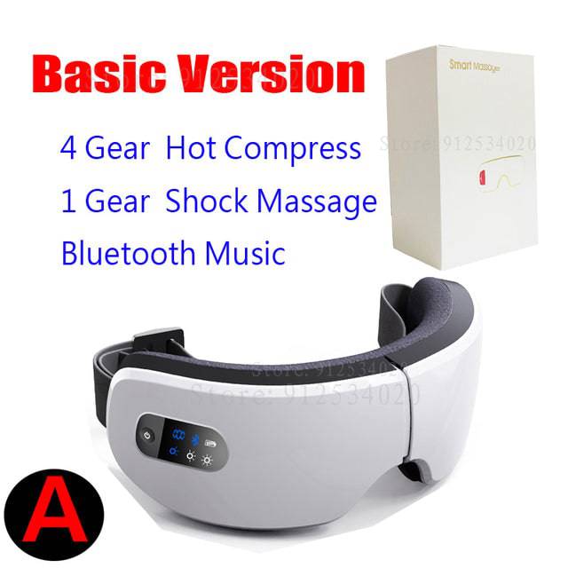 Smart Eye Massager Airbag Air Pressure Bag Eye Mask Care Vibrator Hot Compress Bluetooth Heating Fatigue Relief Foldable Massage - TheWellBeing4All