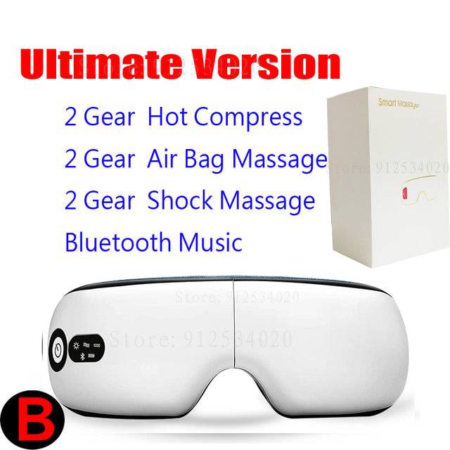 Smart Eye Massager Airbag Air Pressure Bag Eye Mask Care Vibrator Hot Compress Bluetooth Heating Fatigue Relief Foldable Massage - TheWellBeing4All