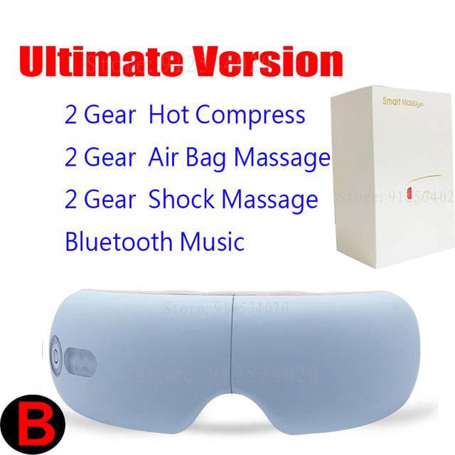 Smart Eye Massager Airbag Air Pressure Bag Eye Mask Care Vibrator Hot Compress Bluetooth Heating Fatigue Relief Foldable Massage - TheWellBeing4All