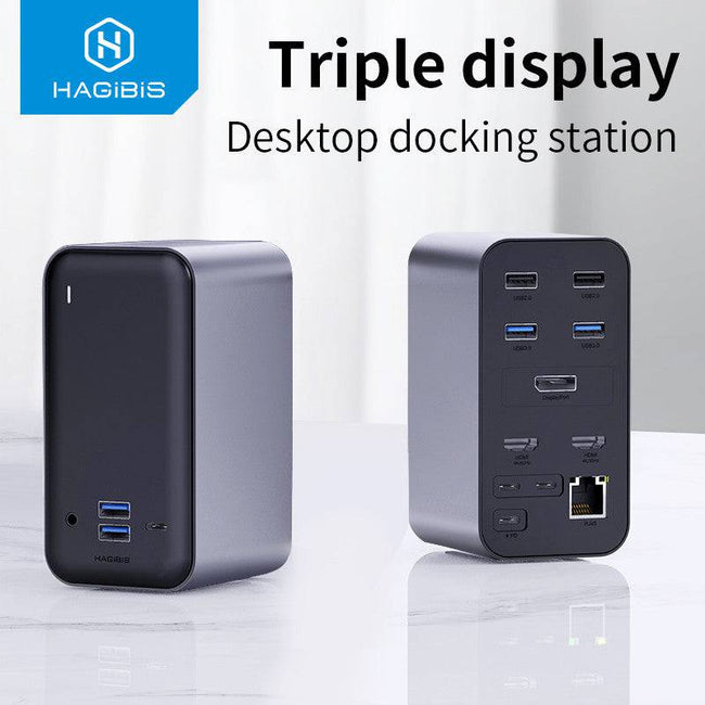 USB C Docking Station Triple display Type C to 4K HDMI-compatible - TheWellBeing4All