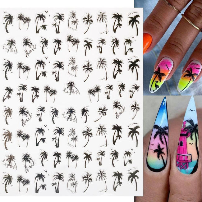 Nail art decorations stickers designer leaf - TheWellBeing4All