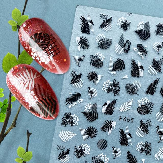 Nail art decorations stickers designer leaf - TheWellBeing4All