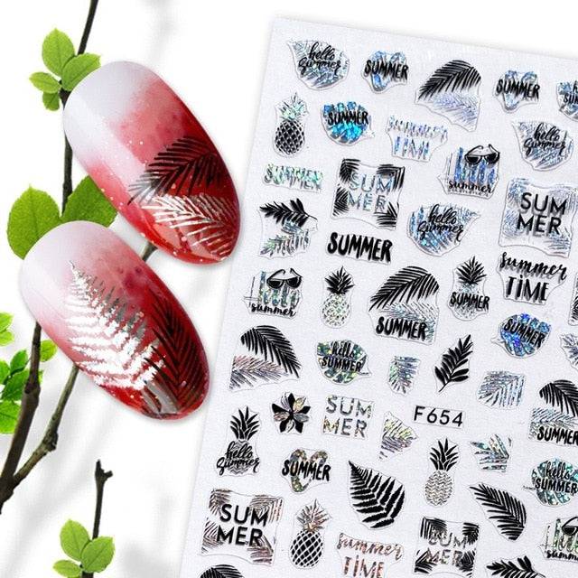 Nail art decorations stickers designer leaf - TheWellBeing4All