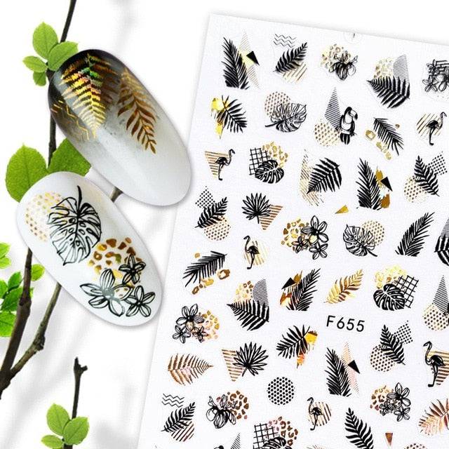 Nail art decorations stickers designer leaf - TheWellBeing4All