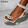 Gladiator Sandals shoes Sexy White String Bead high heels Sandals - TheWellBeing4All
